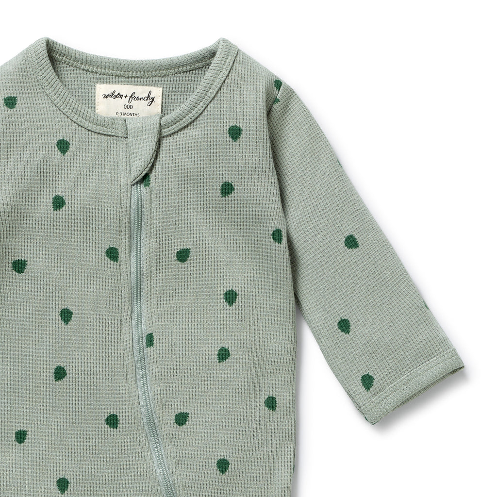 WILSON & FRENCHY Organic Waffle Zipsuit - Tumbletwig front detail
