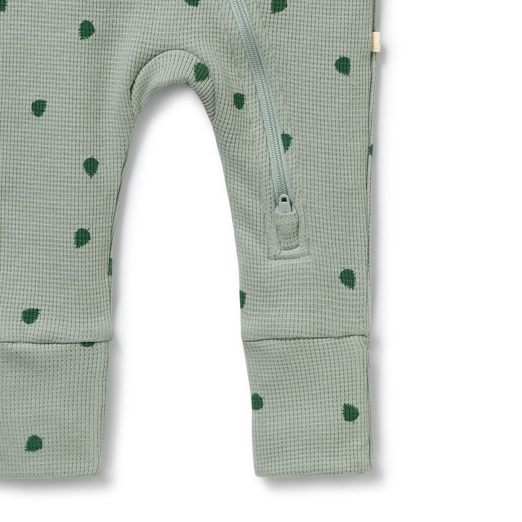 WILSON & FRENCHY Organic Waffle Zipsuit - Tumbletwig leg detail