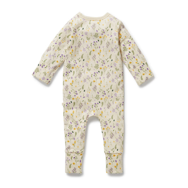 WILSON & FRENCHY Organic Zipsuit - Bella Floral back