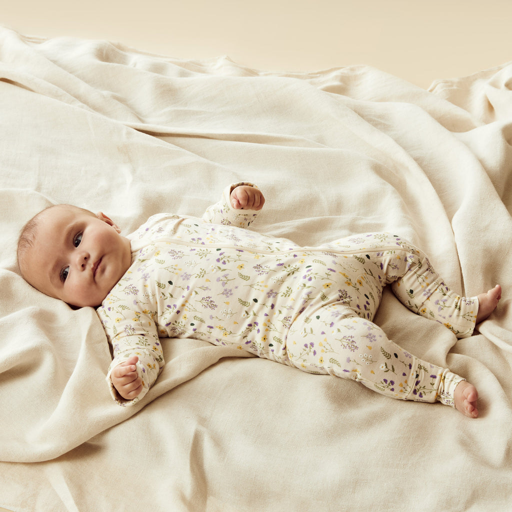 WILSON & FRENCHY Organic Zipsuit - Bella Floral lifestyle