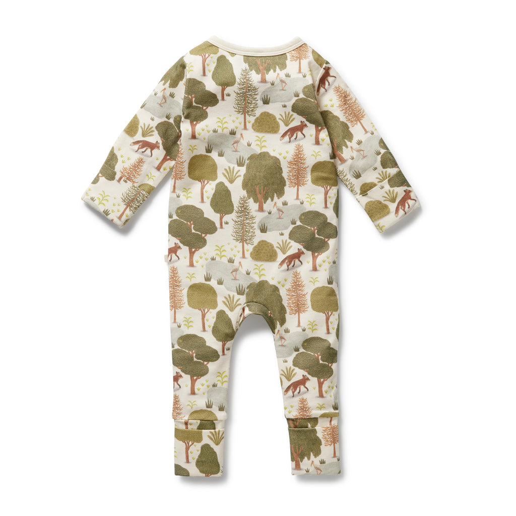 WILSON & FRENCHY Organic Zipsuit - Little Trees back