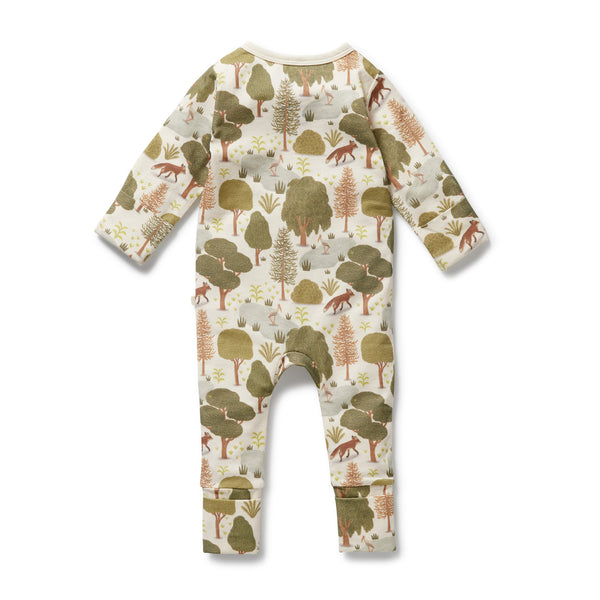 WILSON & FRENCHY Organic Zipsuit - Little Trees back