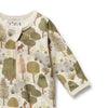 WILSON & FRENCHY Organic Zipsuit - Little Trees front detail