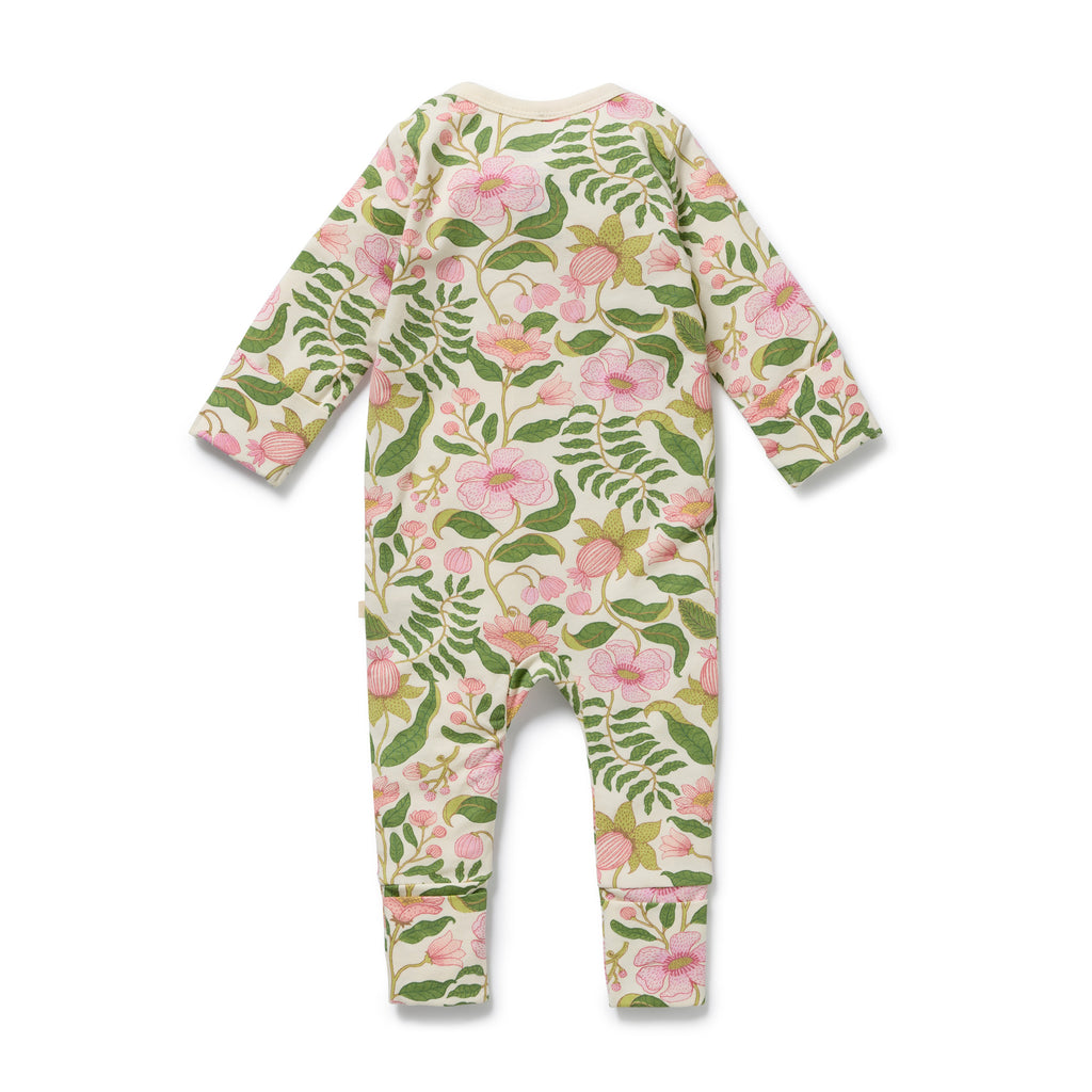 WILSON & FRENCHY Organic Zipsuit - Ma Fleur back