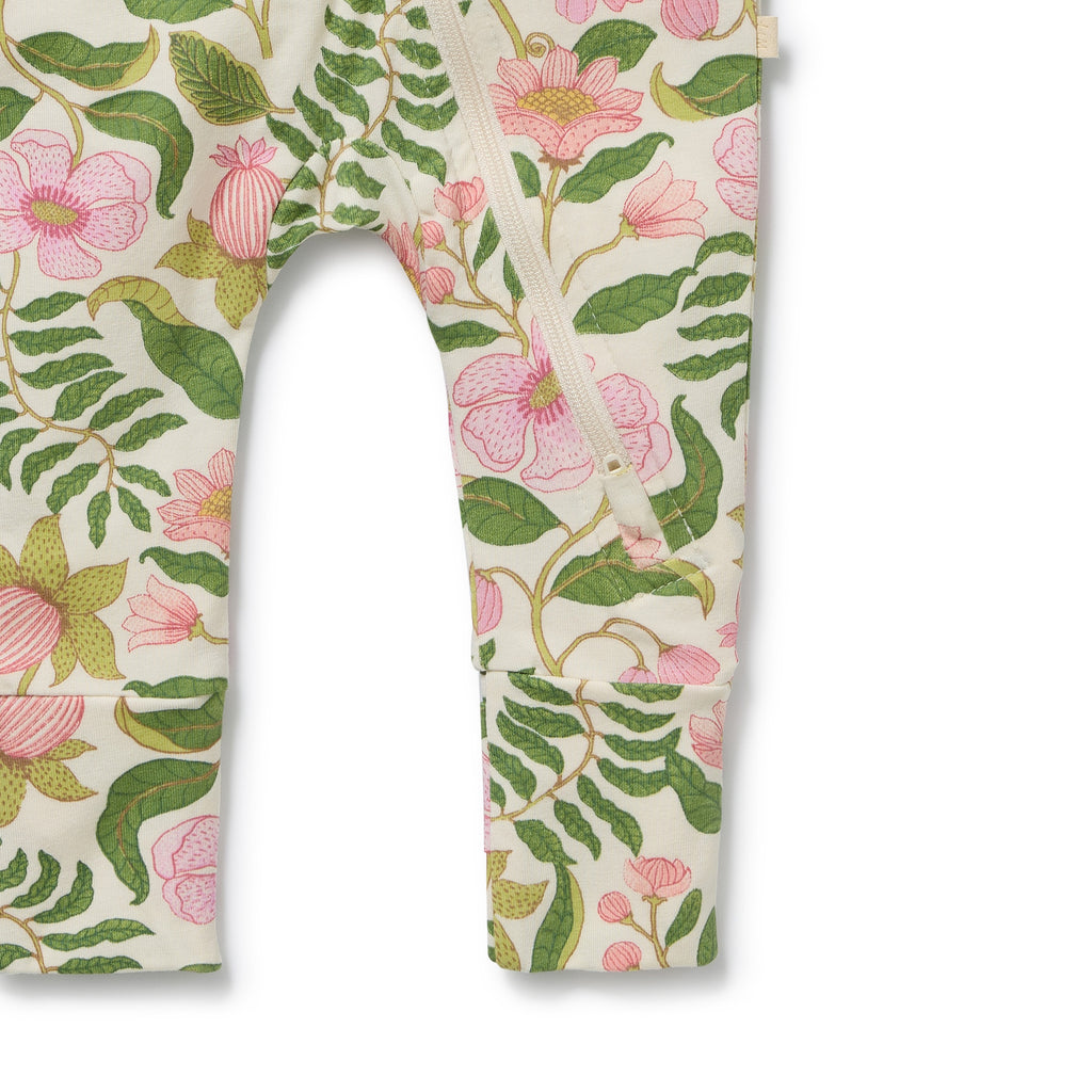 WILSON & FRENCHY Organic Zipsuit - Ma Fleur back detail