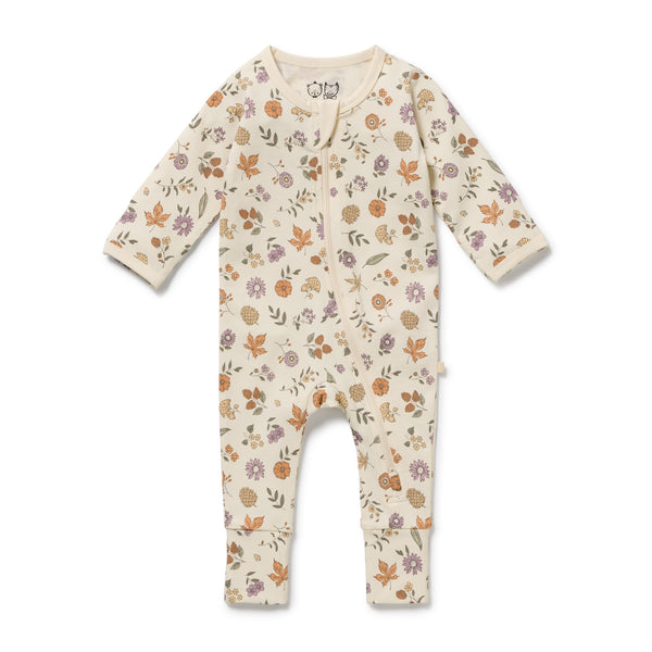 WILSON & FRENCHY Organic Zipsuit - Maple Glow front