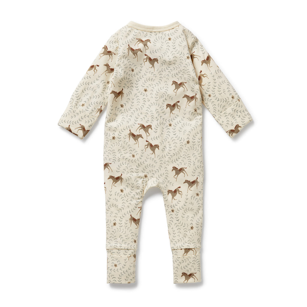 WILSON & FRENCHY Organic Zipsuit - Trixie Horse back