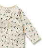 WILSON & FRENCHY Organic Zipsuit - Twilight Leaf front detail