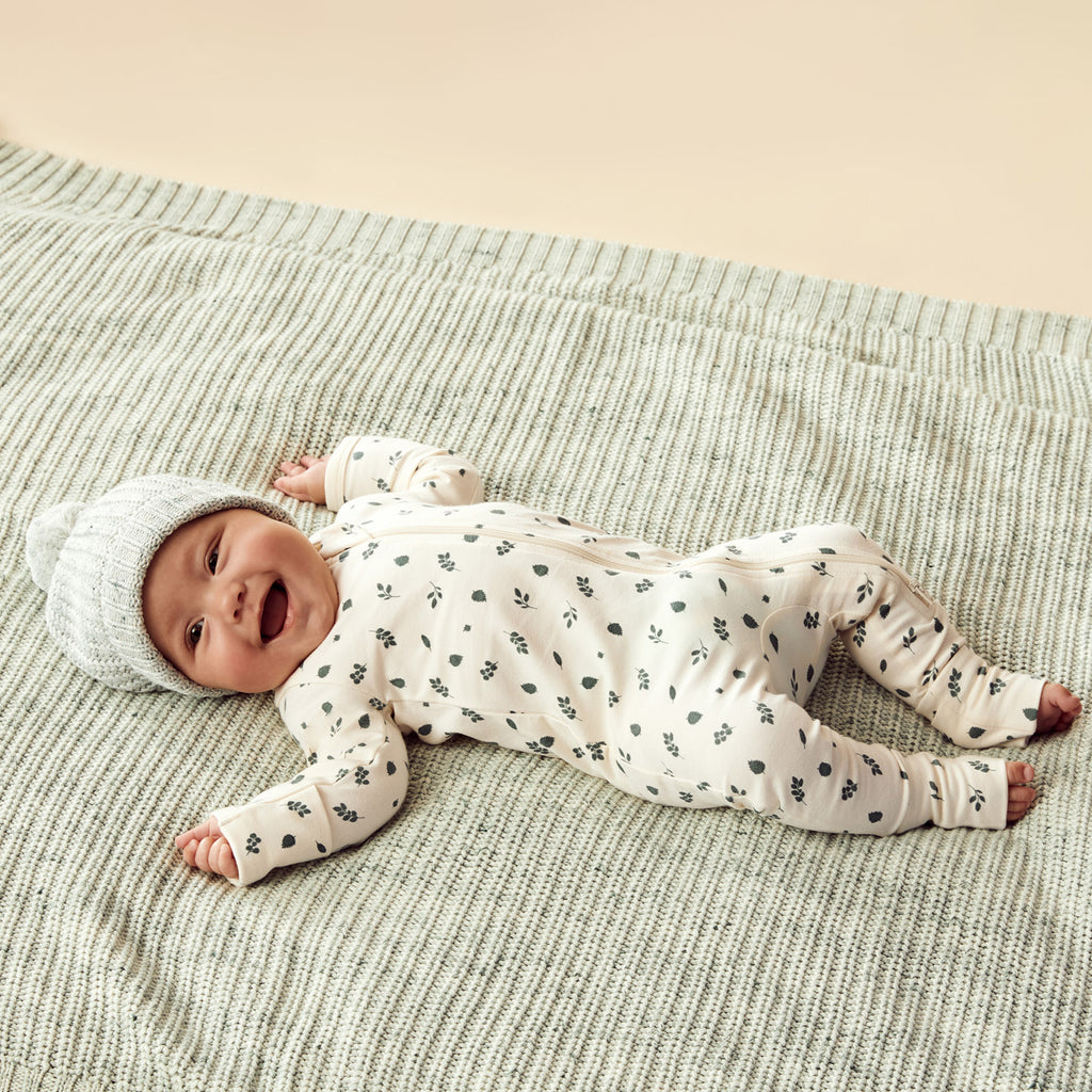 WILSON & FRENCHY Organic Zipsuit - Twilight Leaf lifestyle