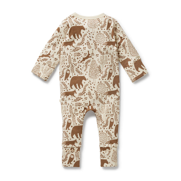 WILSON & FRENCHY Organic Zipsuit - Winter Forest back