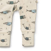 WILSON & FRENCHY Organic Zipsuit - Woolly Whales leg detail