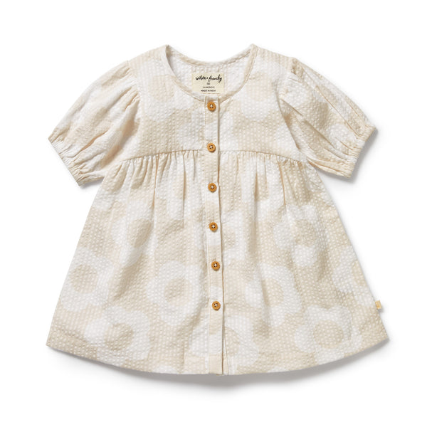 WILSON & FRENCHY Organic Button Dress - Daisy Bloom front