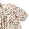 WILSON & FRENCHY Organic Crinkle Button Dress | Little Blossom detail