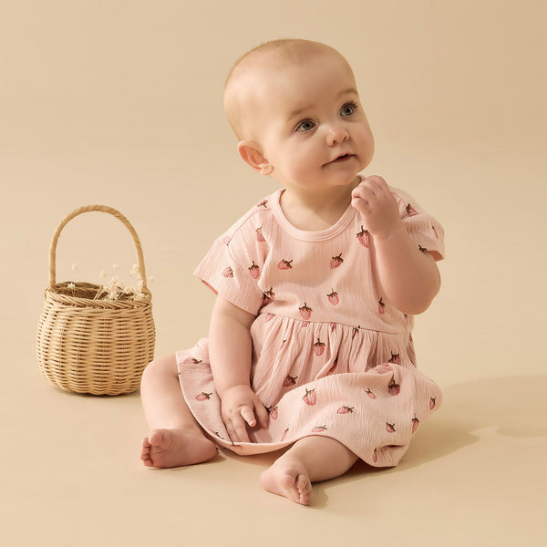 WILSON & FRENCHY Organic Dress - Strawberry Kisses lifestyle