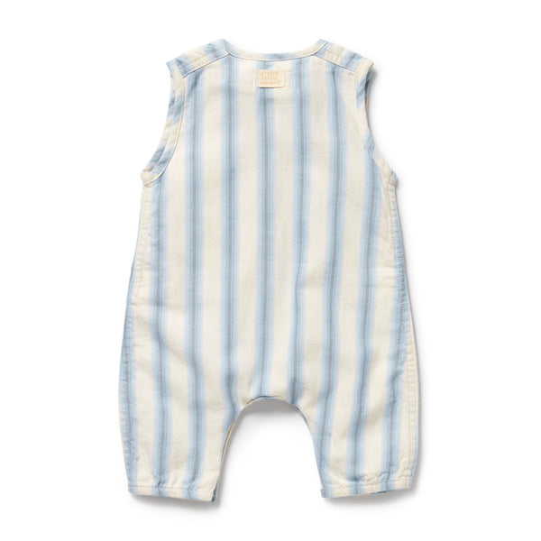 WILSON & FRENCHY Organic Growsuit - Deep Blue Stripe back