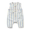 WILSON & FRENCHY Organic Growsuit - Deep Blue Stripe front