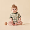 ROOM TO BLOOM Organic Knitted Check Growsuit - Lagoon lifestyle