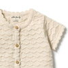 ROOM TO BLOOM Organic Knitted Chevron Growsuit - Milk Cloud detail
