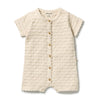 ROOM TO BLOOM Organic Knitted Chevron Growsuit - Milk Cloud front