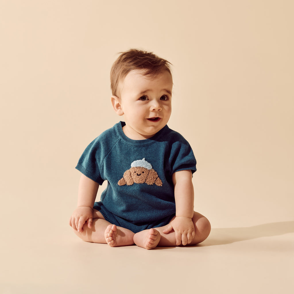 ROOM TO BLOOM Organic Knitted Growsuit - Little Croissant lifestyle