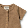 ROOM TO BLOOM Organic Knitted Pointelle Growsuit - Ginger Snap detail