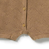 ROOM TO BLOOM Organic Knitted Pointelle Growsuit - Ginger Snap detail