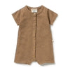 ROOM TO BLOOM Organic Knitted Pointelle Growsuit - Ginger Snap front