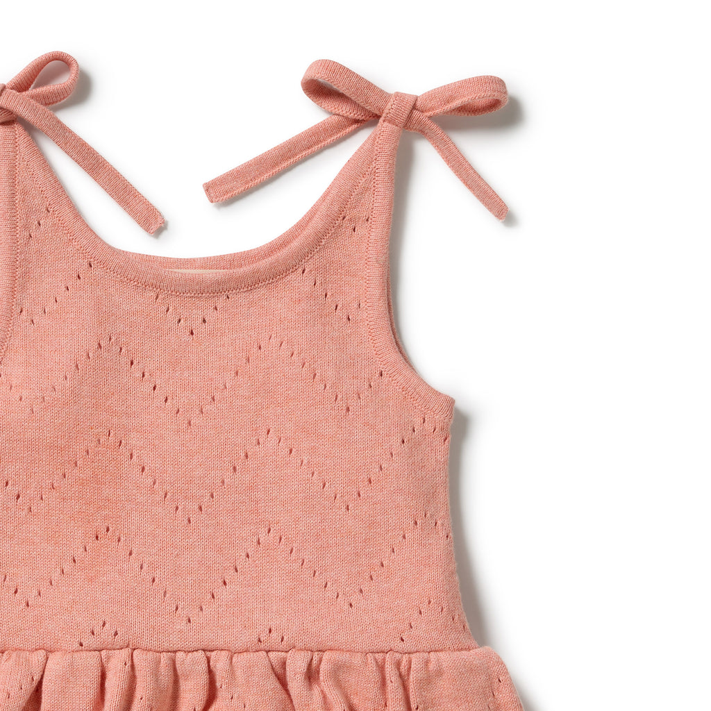 WILSON & FRENCHY Organic Knitted Playsuit | Petal Pink detail