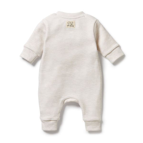 WILSON & FRENCHY Organic Quilted Growsuit - Oatmeal back