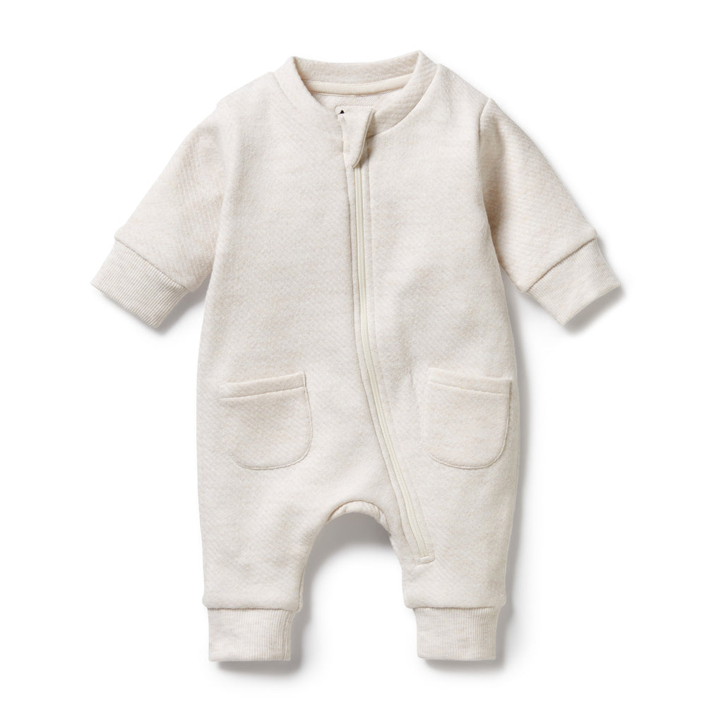 WILSON & FRENCHY  Organic Quilted Growsuit - Oatmeal