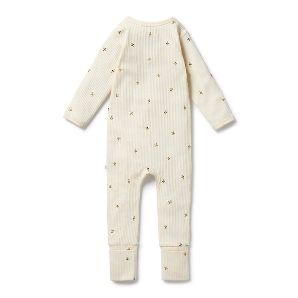WILSON & FRENCHY Organic Zipsuit - Bee Mine back