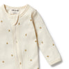 WILSON & FRENCHY Organic Zipsuit - Bee Mine detail