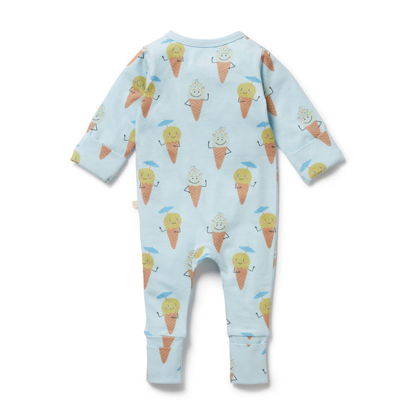 WILSON & FRENCHY Organic Zipsuit - Frosty Friends back