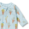 WILSON & FRENCHY Organic Zipsuit - Frosty Friends front detail