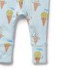 WILSON & FRENCHY Organic Zipsuit - Frosty Friends leg detail