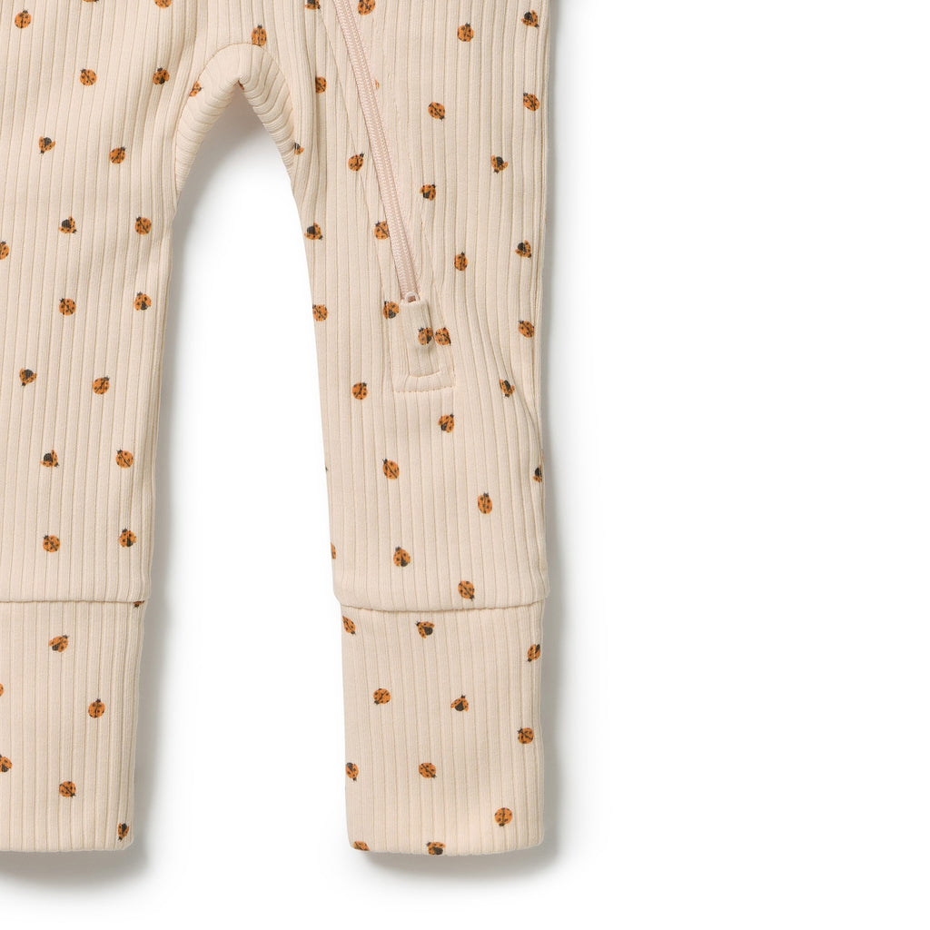 WILSON & FRENCHY Organic Zipsuit - Little Lady Bugs detail