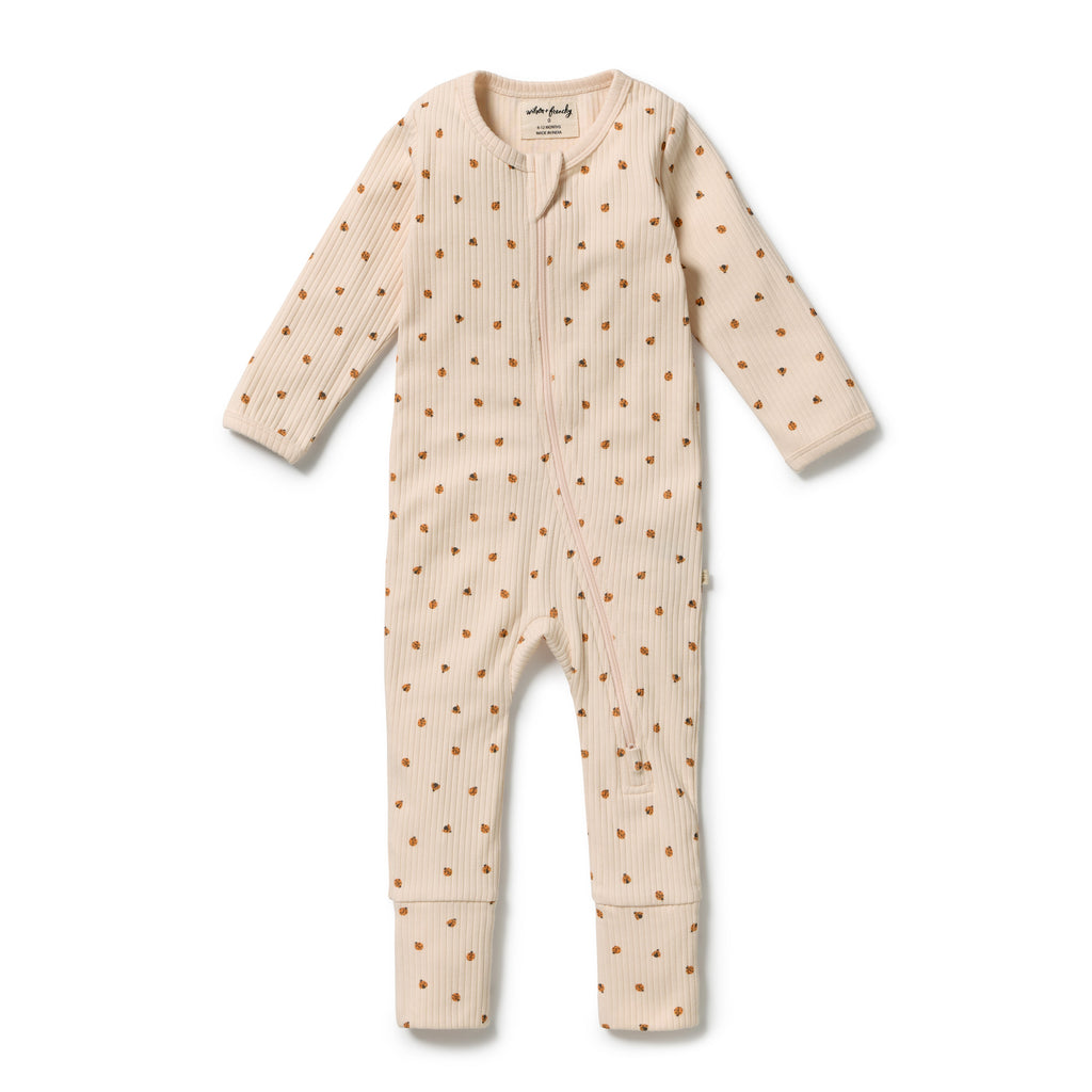 WILSON & FRENCHY Organic Zipsuit - Little Lady Bugs front