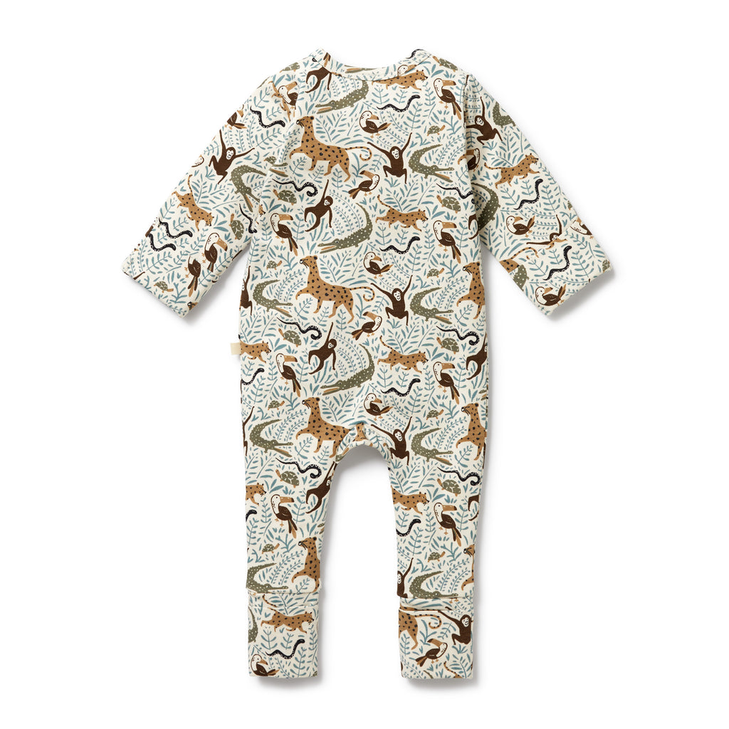 WILSON & FRENCHY Organic Zipsuit - Mini Jungle back