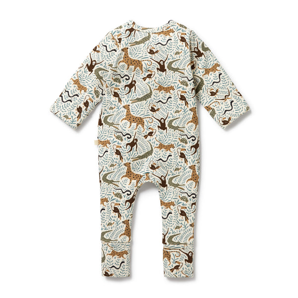 WILSON & FRENCHY Organic Zipsuit - Mini Jungle back