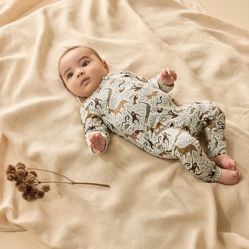WILSON & FRENCHY Organic Zipsuit - Mini Jungle lifestyle
