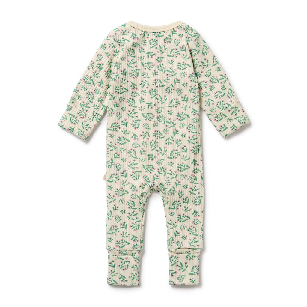 WILSON & FRENCHY Organic Zipsuit - Periwinkle back