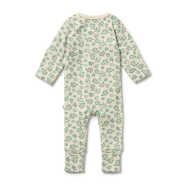 WILSON & FRENCHY Organic Zipsuit - Periwinkle back
