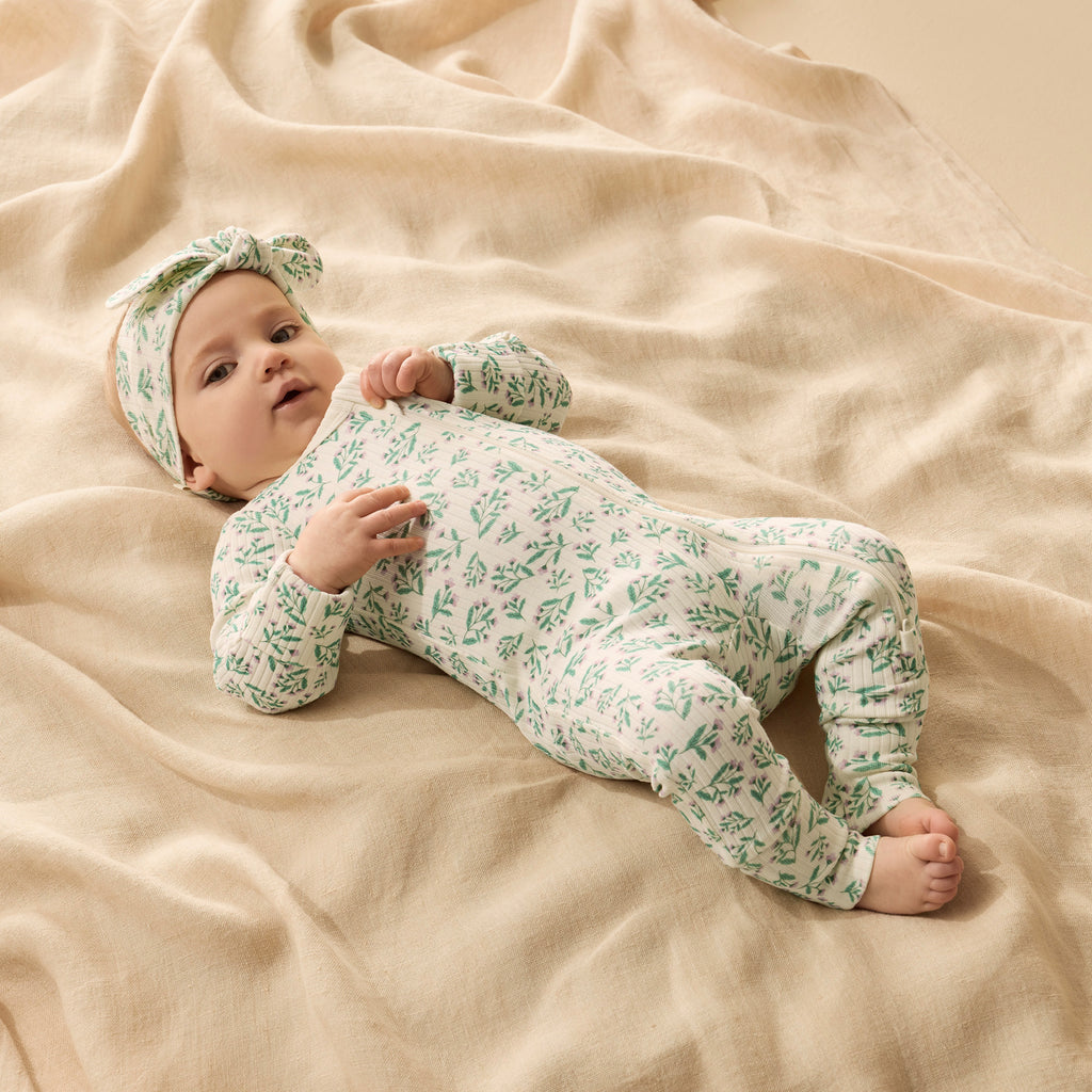 WILSON & FRENCHY Organic Zipsuit - Periwinkle lifestyle