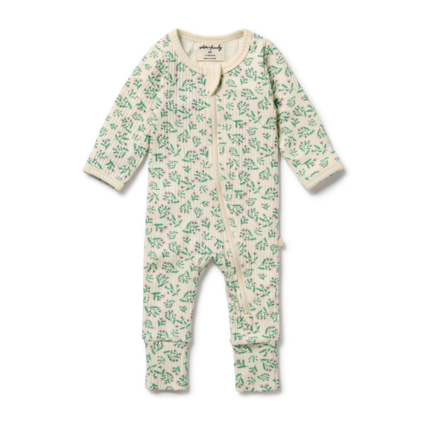 WILSON & FRENCHY Organic Zipsuit - Periwinkle front