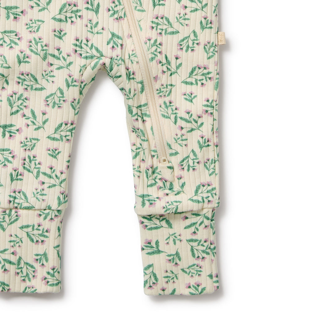 WILSON & FRENCHY Organic Zipsuit - Periwinkle detail