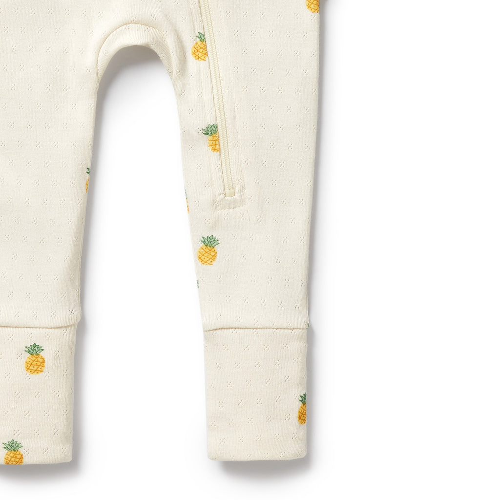 WILSON & FRENCHY Organic Zipsuit - Piney Pals leg detail