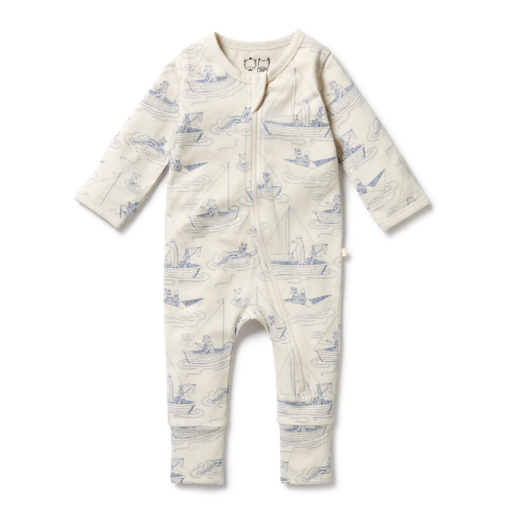 WILSON & FRENCHY Organic Zipsuit - Sail Away front