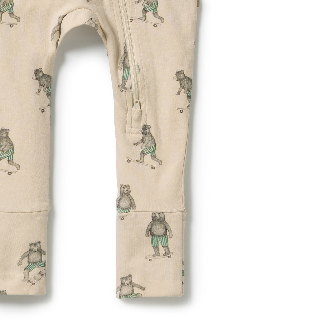 WILSON & FRENCHY Organic Zipsuit - Skater Club detail