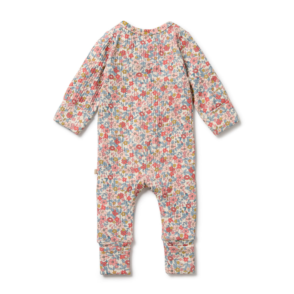 WILSON & FRENCHY Organic Zipsuit - Summer Bloom back