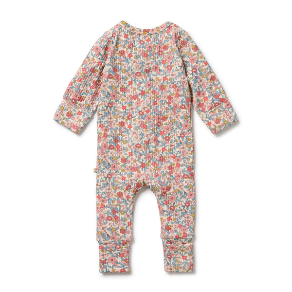 WILSON & FRENCHY Organic Zipsuit - Summer Bloom back